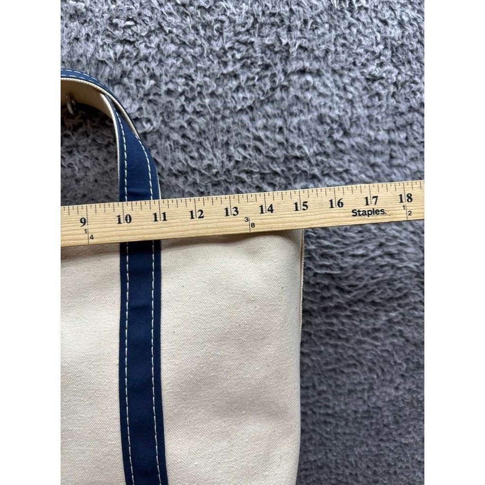 Vintage L.L.Bean 80's Boat & Tote Two-Tone Canvas Tote Bag Navy Blue White - Picture 10 of 11